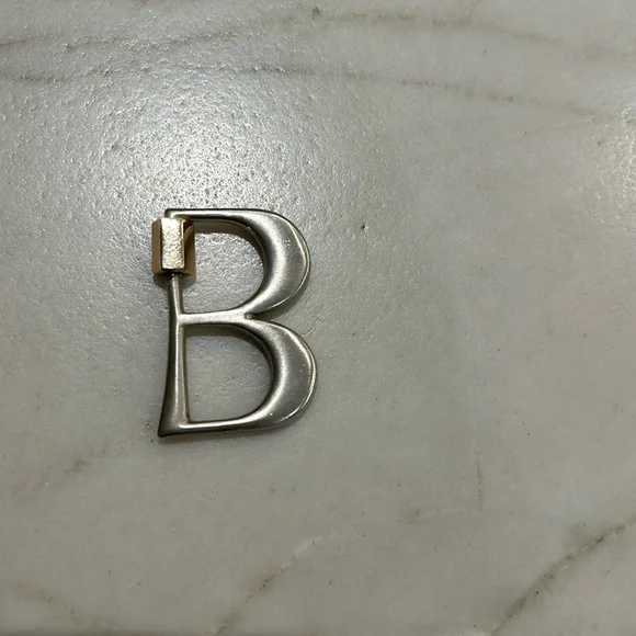 Marla Aaron initial B pendant sterling silver and 14k gold - Picture 4 of 6